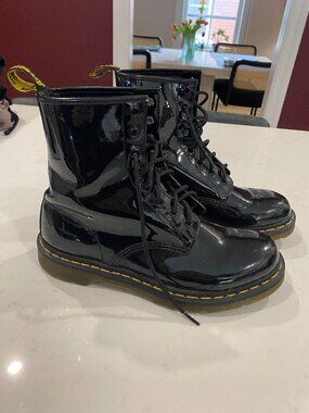 Black Patent Leather Dr. Martens Boots